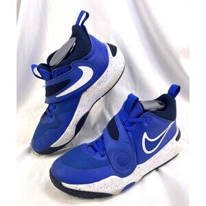 Nike Boys Team Hustle D11 DV8996-400 Blue Basketball Shoes Sneakers Size 7Y